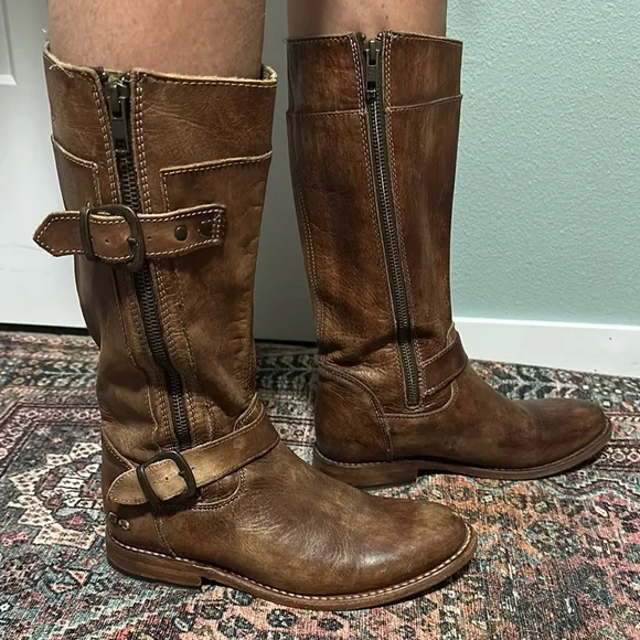 Bed Stu Brown Leather Cobbler Boots with Zipper - Picture 4 of 11